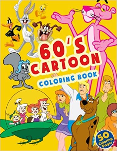 indir 60‘s Cartoon Coloring Book: A Great Coloring Book With JUMBO Illustrations For Kids And Adults To Color, Relax And Have Fun