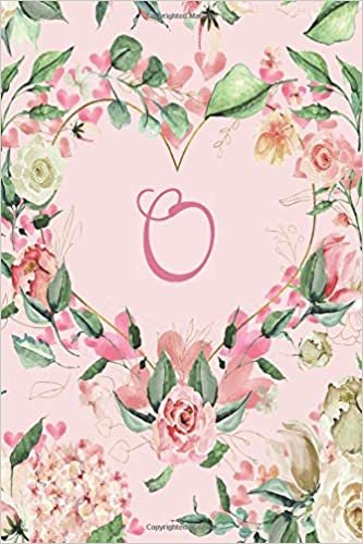 indir Journal - Pink &amp; Green Floral Heart Wreath Design - Letter/Initial O: Simple, Soft cover Paperbook, lined Journal or Diary, 6”x9” for Women, s ... Heart Wreath Design Alphabet Series, Band 15)