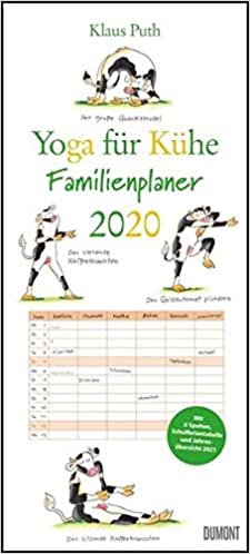 Yoga fuer Kuehe Familienplaner 2022 - Wandkalender - Familien-Kalender mit 6 Spalten - Format 22 x 49,5 cm