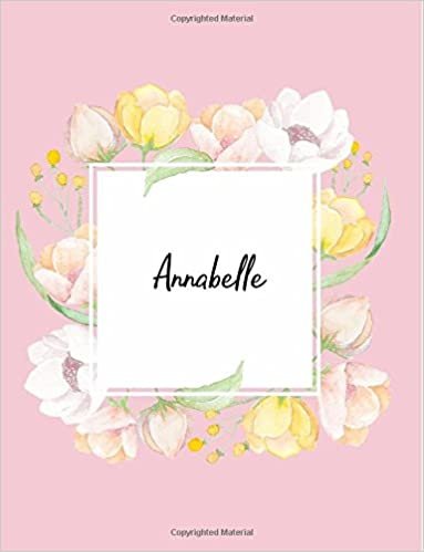 indir Annabelle: 110 Ruled Pages 55 Sheets 8.5x11 Inches Water Color Pink Blossom Design for Note / Journal / Composition with Lettering Name,Annabelle