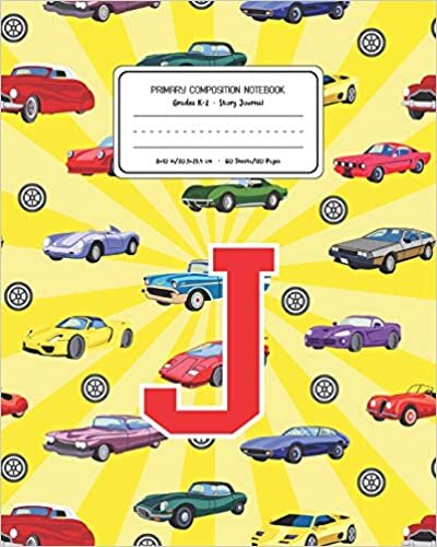 indir Primary Composition Notebook Grades K-2 Story Journal J: Cars Pattern Primary Composition Book Letter J Personalized Lined Draw and Write Handwriting ... Book for Kids Back to School Preschool