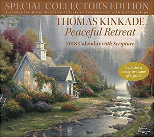 ダウンロード  Thomas Kinkade Special Collector's Edition with Scripture 2018 Deluxe Wall Calen: Peaceful Retreat 本