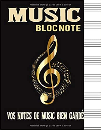 MUSIC BLOC NOTE: bloc note, Carnet d'écriture musicale , notez vos idées avant d'oublier , ce cahier fait pour vous, ou comme cadeau a ton prof , a ton ami , dim 8,5 X 11 indir
