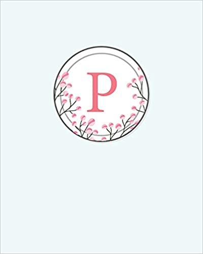 P: 110 Dot-Grid Pages | Monogram Journal and Notebook with a Classic Light Blue Background and Vintage Floral Watercolor Design | Personalized Initial Letter Journal | Monogramed Composition Notebook indir