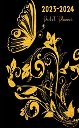 Monthly Planner 2023-2024 Butterfly: 2 Year Small Pocket Appointment Calendar Purse Size 4 x 6.5 | 24 Months with Holidays , Important Dates.. | Agenda 2023-2024 The Happy Planner | Pocket Planner 23-24 for Purse Monthly Only ( Time Management Planner )