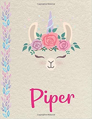 indir Piper: Personalized Llama Primary Composition Notebook for girls with pink Name: handwriting practice paper for Kindergarten to 2nd Grade Elementary ... composition books k 2, 8.5x11 in, 110 pages )