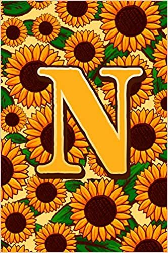 N: Letter N Monogram Sunflowers Notebook & Journal indir