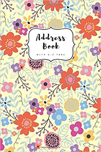 Address Book with A-Z Tabs: 4x6 Contact Journal Mini | Alphabetical Index | Pretty Floral Leaf Design Yellow indir