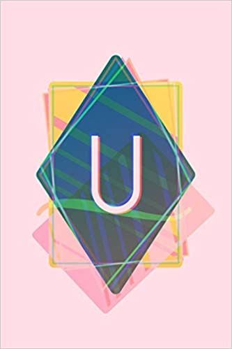 indir U: Pink Pastel Vaporwave Aesthetic Monogram Journal / Composition Notebook with Initial - 6” x 9” - College Ruled / Lined