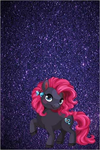 Glitter Pony Notebook: Pony with glitter background Notebook graph paper 120 pages 6x9 perfect as math book, sketchbook, workbook and diary indir
