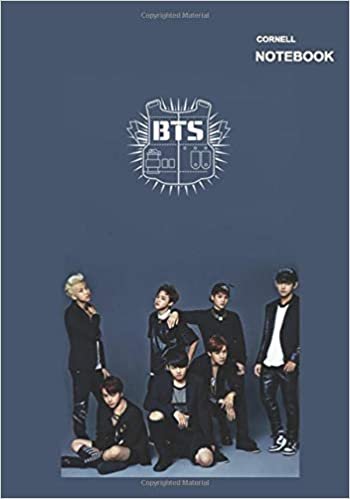 Notebook cornell notes: BTS in black Design Cover, 110 pages [55 sheets], 7 x 10 inches. indir