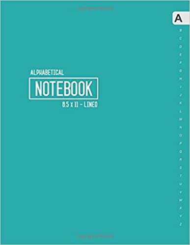 indir Alphabetical Notebook 8.5 x 11: Large Lined-Journal Organizer with A-Z Tabs Printed | Smart Teal Design