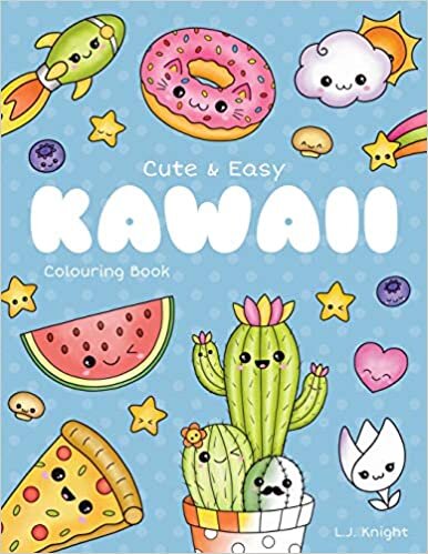 indir Cute and Easy Kawaii Colouring Book: 30 Fun and Relaxing Kawaii Colouring Pages For All Ages (LJK Colouring Books, Band 14)
