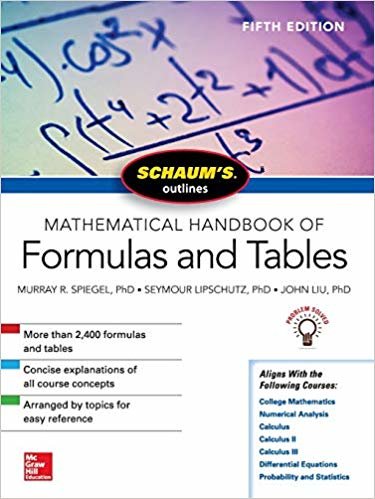 Schaum's Outline of Mathematical Handbook of Formulas and Tables, Fifth Edition indir
