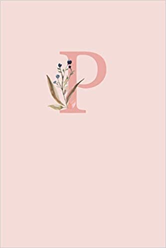 indir P: A Simple Pink Floral Monogram Sketchbook | 110 Sketchbook Pages (6 x 9) | Floral Watercolor Monogram Sketch Notebook | Personalized Initial Letter Journal | Monogramed Sketchbook