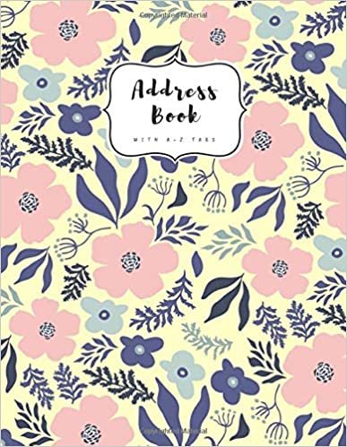 indir Address Book with A-Z Tabs: A4 Contact Journal Jumbo | Alphabetical Index | Large Print | Cute Illustration Flower Design Yellow