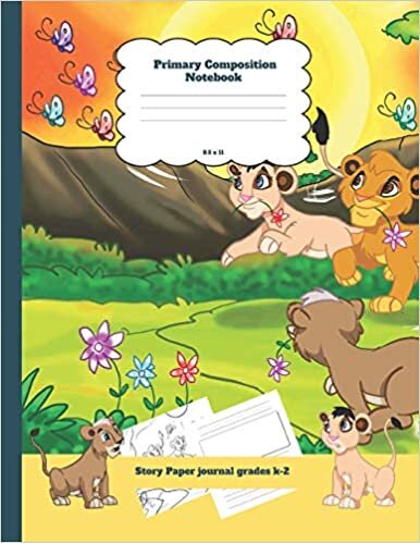 indir Primary Composition Notebook Story Paper Journal Grades k-2: Flower Lion Theme Dashed Mid Line and Picture Space School Exercise Book Plus Coloring ... Girls (The Forgiving Lion Notebook, Band 18)