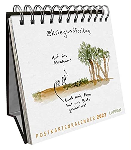 @kriegundfreitag Postkartenkalender 2023: Wochenkalender mit philosophischen, intelligenten und humorvollen Cartoons