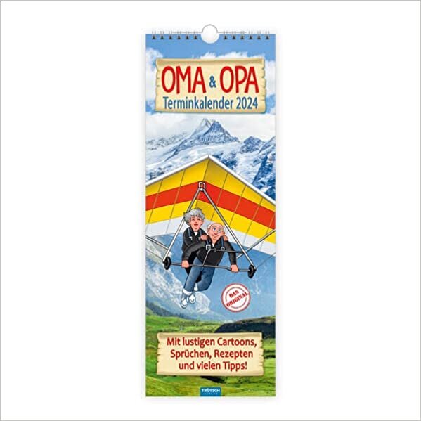 ダウンロード  Troetsch Maxi-Streifenkalender Oma und Opa Terminkalender 2024 - mit lustigen Cartoons, Spruechen, Rezepten und vielen Tipps: Wandkalender 本