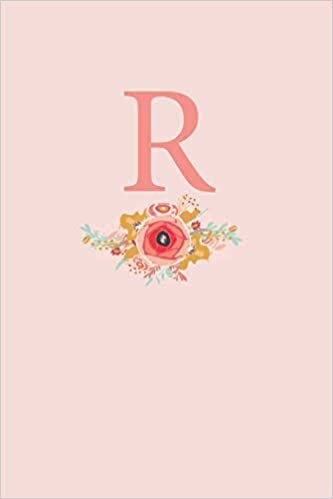 indir R: A Simple Pink Floral Monogram Sketchbook | 110 Sketchbook Pages (6 x 9) | Floral Watercolor Monogram Sketch Notebook | Personalized Initial Letter Journal | Monogramed Sketchbook