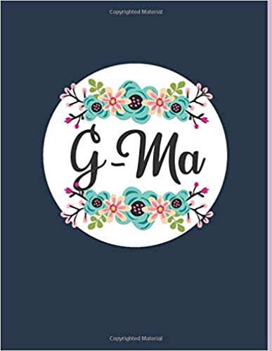 indir G-Ma: Personalized Gifts For G-Ma, Floral Blank Journal Notebook, A Diary For Writing and Notes, Navy Blue