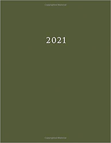 indir 2021: Large Weekly and Monthly Planner with Army Green Cover