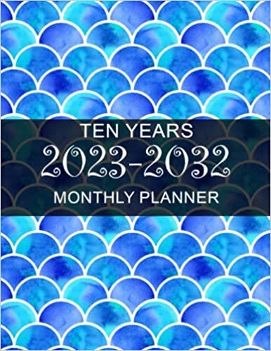 ダウンロード  Ten Year Planner: Rainbow mermaid Monthly Calendar 10 Year Schedule and Organizer, 120 Months with holiday from January 2023 - December 2033 本