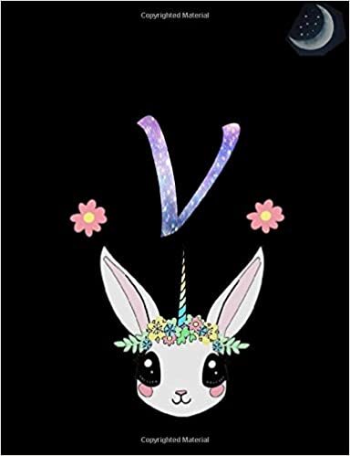 indir Unicorn Notebook Monogram Series “V”: Notebook in 7.44&quot; x 9.69&quot; for note taking, journaling and essays (Unicorn Monogram Series)