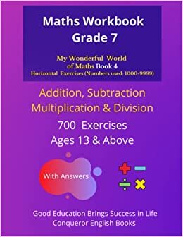 تحميل Maths Workbook Grade 7: My Wonderful World of Maths - 50 Pages of Addition, Subtraction, Division &amp; Multiplication Exercises.