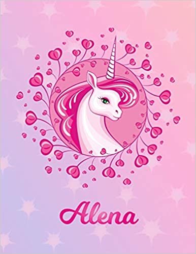 Alena: Unicorn Sheet Music Note Manuscript Notebook Paper | Magical Horse Personalized Letter G Initial Custom First Name Cover | Musician Composer ... Notepad Notation Guide | Compose Write Songs indir