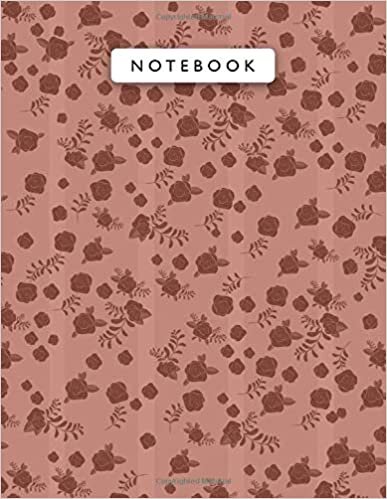 indir Notebook Chinese Red Color Mini Vintage Rose Flowers Lines Patterns Cover Lined Journal: 8.5 x 11 inch, 110 Pages, Work List, 21.59 x 27.94 cm, Wedding, Journal, Planning, A4, College, Monthly