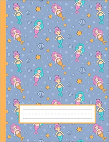 indir Cute Mermaids, Stars, Oysters - Mermaid Primary Story Journal To Write And Draw For Grades K-2 Kids: Standard Size, Dotted Midline, Blank Handwriting Practice Paper With Picture Space For Girls, Boys