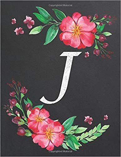 indir J: Monogram Initial J Notebook for Women and Girls, Floral Design, Lined Pages (Composition Book, Personalized Journal) (8.5 x 11 Large)