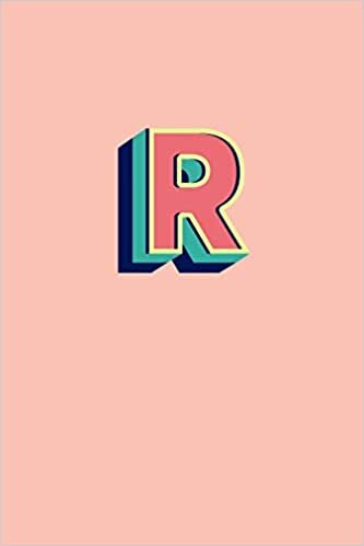 R: 110 Sketchbook Pages (6 x 9) | Light Peach Monogram Sketch Notebook with a Simple Bold Design | Personalized Initial Letter Journal | Bold Retro Monogramed Sketchbook indir