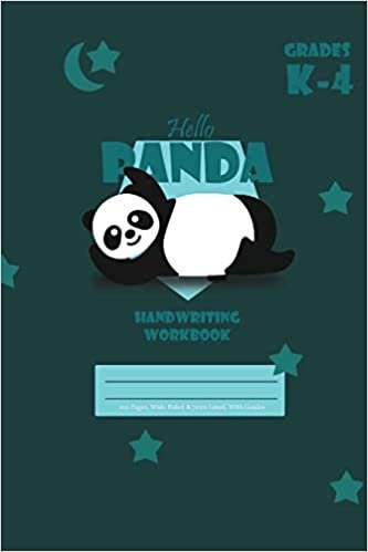 Hello Panda Primary Handwriting k-4 Workbook, 51 Sheets, 6 x 9 Inch Olive Green Cover indir