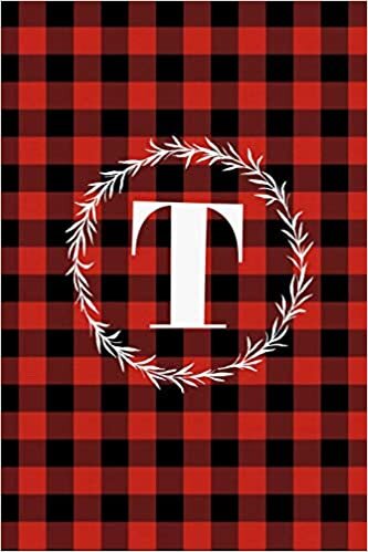 indir T: T Monogram Journal : Buffalo Plaid: 6x9 Inch, 120 Pages, Lined Journal, College Ruled Notepad
