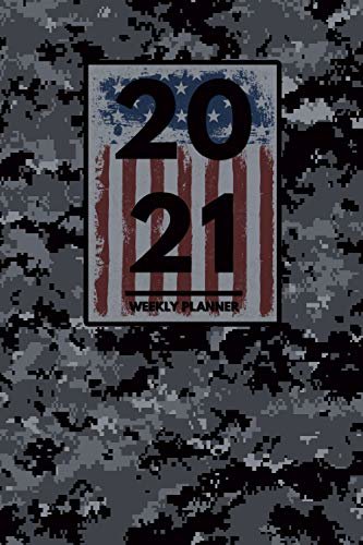 2021 Weekly Planner: Weekly Monthly Planner Calendar Appointment Book For 2021 6" x 9" - Military Camouflage Edition For Air-Force Personnel (2021 Weekly Planners 24) (English Edition)
