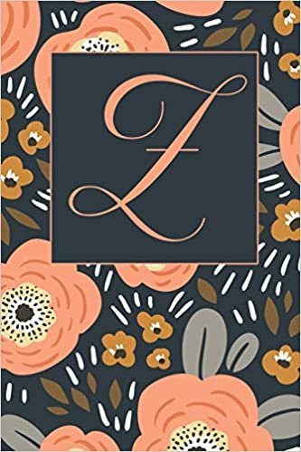 indir Z: Letter Z Journal, Ditzy Flowers, Personalized Notebook Monogram Initial, 6 x 9