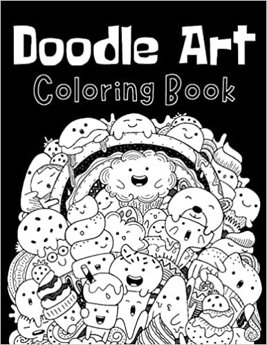 Doodle Art Coloring Book: Kawaii Doodle Colouring Book for Adults, Teens & Kids | 35 Pages to Color with Cute Cats, Cities, Food, Monsters & More! | Doodling Gift for Women, Men, Boys & Girls indir