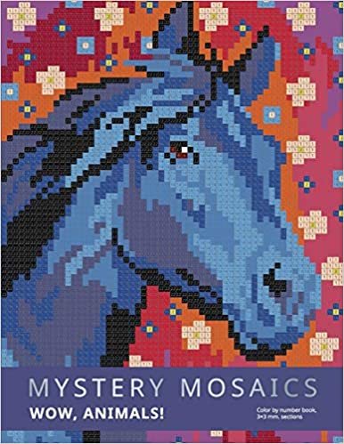 ダウンロード  MYSTERY MOSAICS. WOW, ANIMALS!: Color by number book, 3*3 mm. sections. 本