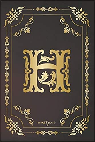 indir H antique: A gorgeous royal vintage monogram journal with cream blank pages and beautiful antique design.