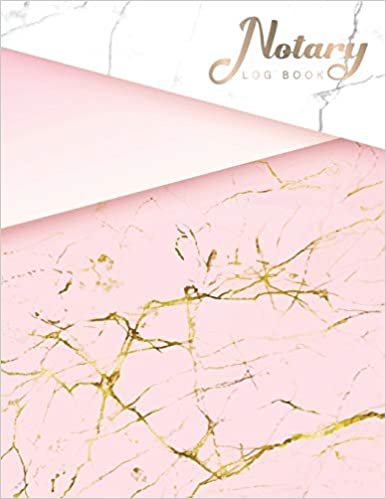 Notary Log Book: Girly Pink Marble Cover - A Simple Public Notary Records Logbook Official Journal Large Entry - Notary Services Receipt Book