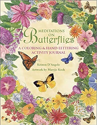 تحميل Meditations on Butterflies: A Coloring and Hand-lettering Journal