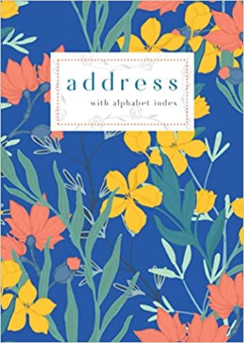 indir Address with Alphabet Index: B6 Small Contact Notebook with A-Z Alphabetical Labels | Elegant Colorful Floral Cover Design | Blue