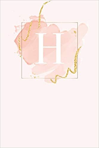 indir H: 110  Sketchbook Pages (6 x 9)  | Light Pink Monogram Sketch and Doodle Notebook with a Simple Modern Watercolor Emblem | Personalized Initial Letter | Monogramed Sketchbook