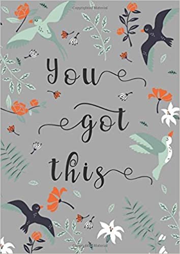 You Got This: A4 Large Print Password Notebook with A-Z Tabs | Big Book Size | Bird Floral Frame Design Gray indir