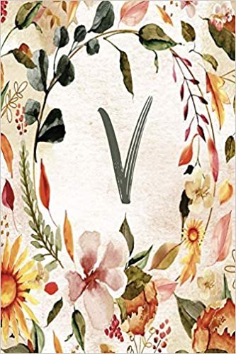 V: Orange Brown Floral 2020 Weekly Planner 6”x9” (Orange Brown Floral 6”x9” Planner Alphabet Series - Letter V, Band 22) indir
