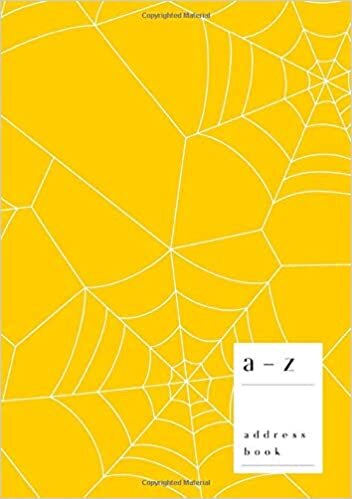 indir A-Z Address Book: B5 Medium Notebook for Contact and Birthday | Journal with Alphabet Index | Spider Web Cover Design | Yellow