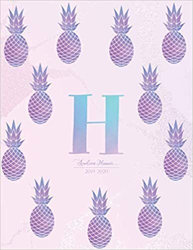 Academic Planner 2019-2020: Pineapple Purple Pink Blue Gradient Monogram Letter H Academic Planner July 2019 - June 2020 for Students, Moms and Teachers (School and College) indir