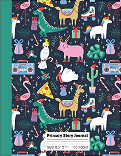 indir Animals Christmas Primary Story Journal: Draw and Write Primary Composition Notebook for Kids with drawing Space, Exercise, K-2 Creative Story Journal ... Size 8.5&quot; x 11&quot; Doodling, Sketching Notebook